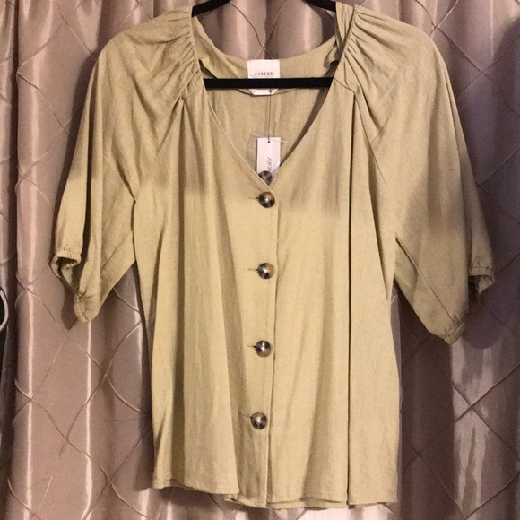 Francesca's Collections Tops - 3/4 sleeve button up v neck top